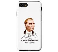 Portrait Atatürk coloré avec Signature et Citation Coque pour iPhone SE (2020) / 7/8