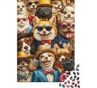 Portrait Chien Chat 1000 Pièces Mini Puzzle pour Adultes | 52x38cm Carton, Décoration Maison, Coupe Précise, Cadeau Réunion, Formation Cerveau
