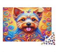 Portrait Chien coloré 1000 Pièces Carton Mat Chien bouclé Langue Sortie Puzzle pour Adolescents Emboîtement Précis Soirée Jeux Cadeau Anniversaire 70x50cm/1000pcs