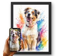 Portrait chien éclats de couleur artistique - Cadeau personnalisé photo