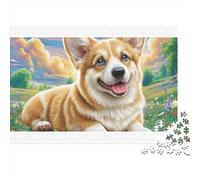 Portrait coloré d'un Welsh Corgi - Puzzle de 1000 pièces pour Adultes - Le défi Impossible - Cadeau Amusant - 38 x 26 cm