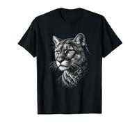 Portrait Cougar Noir et Blanc Amoureux des Animaux T-Shirt