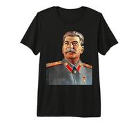 Portrait Couleur de Josef Staline T-Shirt Haut de Gamme