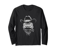 Portrait Cowboy Alligator Vintage Western Wild West Manche Longue