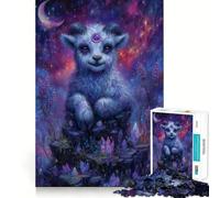 Portrait d'agneau Mystique avec Cristaux Puzzle Difficile de 1000 pièces pour Adultes Jeu de logique Solide Moments de complicité Bords Nets (38x26cm)
