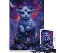 Portrait d'agneau Mystique avec Cristaux Puzzle Difficile de 1000 pièces pour Adultes Jeu de logique Solide Moments de complicité Bords Nets (38x26cm)