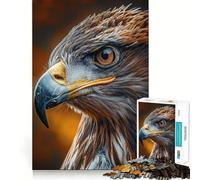 Portrait d'aigle Sauvage Puzzle de 1000 pièces pour Adolescents Stimulation Cognitive Jeu Amusant Emboîtement sûr Pas de pièces Qui se détachent Une façon captivante de Passer Le Temps (50x75cm)