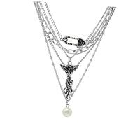Portrait d'ange décoratif goutte punk collier de cou suspendu personnalisé alliage d'argent (fer)