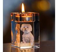 Portrait d'animal De Compagnie 3D Personnalisé, Photo en Cristal Gravée en 3D, Cadeaux Commémoratifs for Chiens for La Perte d'un Chien, Chat, Lapin, Cadeau Commémoratif for Chien(12cm)