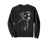 Portrait d'animal de Compagnie Jack Russell Terrier Line Art pour Amoureux des Chiens Sweatshirt