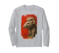 Portrait d'animal de Rat Punk, Style d'art rupestre Manche Longue