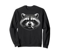 Portrait d'animal fumant Visage de Raton Laveur Sweatshirt
