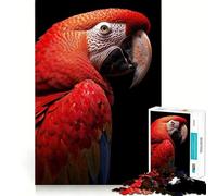 Portrait d'ara Rouge pour Adultes, Puzzle de 1000 pièces, Jeu de réflexion, Joie familiale, découpe de précision, Joli Cadeau (38x26cm)