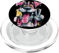 Portrait d'art Graphique représentant Un Chien Goofy Peace Graffiti Pop PopSockets PopGrip pour MagSafe