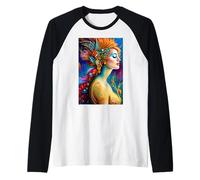Portrait d'art IA sirène colorée Manche Raglan