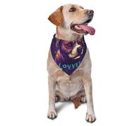 Portrait d'art numérique d'un adorable chien imprimé graphique triangle écharpe pour chiens et chats, bandana mignon réglable pour animaux de compagnie et séances photo