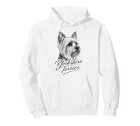 Portrait d'art Yorkshire Terrier avec Texte incurvé Sweat à Capuche