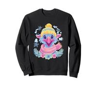 Portrait d'autruche Souriant en Hiver avec Personnage Graphique Sweatshirt