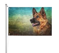 Portrait de berger allemand imprimé,Drapeau de jardin, bannière décorative, drapeau double face, 2 x 3 pieds, pour extérieur et intérieur