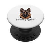 Portrait de Berger Allemand Protecteur de Mon cœur PopSockets PopGrip Adhésif