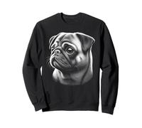 Portrait de carlin dans un style de dessin photoréaliste Sweatshirt