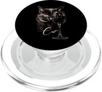 Portrait de Chat Artistique Style griffonné PopSockets PopGrip pour MagSafe