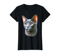 Portrait de Chat Bleu Russe T-Shirt Graphique avec Valeur
