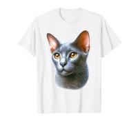 Portrait de Chat Bleu Russe T-Shirt Graphique avec Valeur