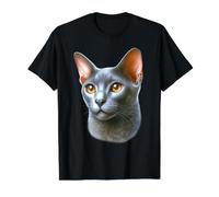 Portrait de Chat Bleu Russe T-Shirt Graphique avec Valeur