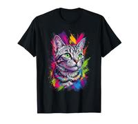 Portrait De Chat Coloré American Shorthair T-Shirt