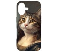 Portrait de Chat inspiré de Mona Lisa avec Humour d'art de la Renaissance Coque pour iPhone 17