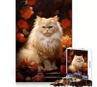 Portrait de Chat Persan Puzzle de 1000 pièces pour Adultes Stimule la mémoire Passe-Temps à la Maison Décoration Murale (50x75cm)