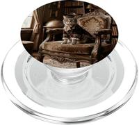 Portrait de Chat Victorien bibliothèque aristocratique Style Vintage PopSockets PopGrip pour MagSafe