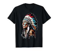Portrait de Chef amérindien - Héritage autochtone T-Shirt Graphique avec Valeur