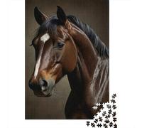 Portrait de Cheval Brun Bundle Puzzle 1000 Pièces Passionnés, Carton Solide, Décoration Murale Maison, Exposition Murale, Cadeau Familial, Plaisir W nd 38x26cm/1000pcs