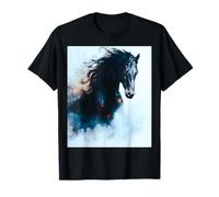 Portrait de cheval noir de course minimaliste T-Shirt