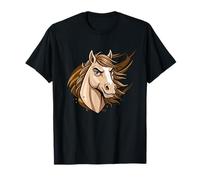 Portrait de Cheval Sauvage majestueux étalon Marron T-Shirt