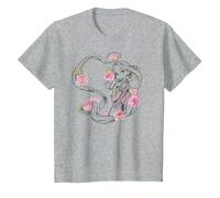 Portrait de cheveux floraux de Raiponce de Disney Tangled T-Shirt, Enfant, Gris Chiné, 3 ans