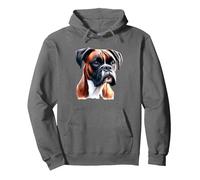 Portrait de Chien Boxer Sweat à Capuche, Unisexe pour Adultes, Asphalte, XXL