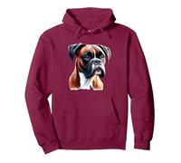 Portrait de Chien Boxer Sweat à Capuche, Unisexe pour Adultes, Marron, M