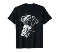 Portrait de Chien Breton Noir et Blanc T-Shirt