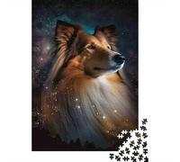 Portrait de Chien Ciel étoilé 1000 Pièce Carton Extra Épais Jeu De Puzzle Adolescents Fans 12-18 Ans Entraînement du Cerveau Décoration Murale Le 38x26cm/1000pcs