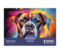 Portrait de Chien coloré_5 Carton De Qualité Jeu Relaxant, Idéal pour Se Détendre, Réduire La Pression Et Profiter De La Vie 52x38cm/1000pcs