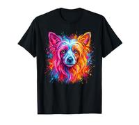 Portrait De Chien Coloré De Chien Chinois À Crête T-Shirt