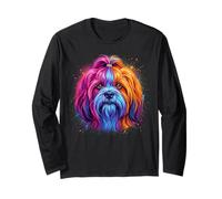 Portrait De Chien Coloré Lhassa Apso Manche Longue