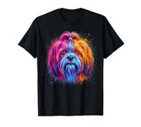 Portrait De Chien Coloré Lhassa Apso T-Shirt