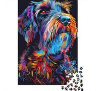 Portrait de Chien coloré Puzzle 1000 Pièces pour Hobbyistes W nd, Carton Solide, Décoration Murale Maison, Cadeau Festival Printemps, Jeu Cérébral 52x38cm/1000pcs