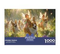 Portrait de Chien Corgi 1000 Pièces Animal Puzzle pour Adultes Décoration Jeux Éducatifs Cadeaux d'anniversaire pour Noël Jeu De Défi Familial Stress Relief Toy 38x26cm/1000pcs
