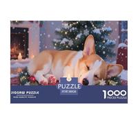 Portrait de Chien Corgi pour Adultes 1000 Pièces Animal Puzzle Décoration Intérieure Cadeaux d'anniversaire pour Noël Jeux Éducatifs Family Games Stress Relief Toy 38x26cm/1000pcs