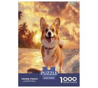 Portrait de Chien Corgi pour Adultes 1000 Pièces Animal Puzzles Cadeaux d'anniversaire pour Noël Jeu De Défi Familial Jeux Éducatifs Décoration Stress Relief Toy 70x50cm/1000pcs